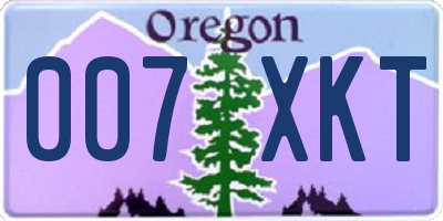 OR license plate 007XKT