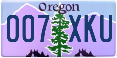 OR license plate 007XKU