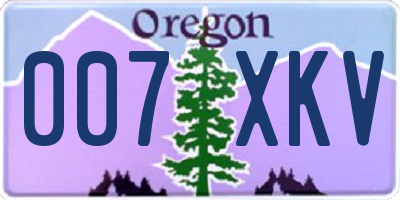 OR license plate 007XKV