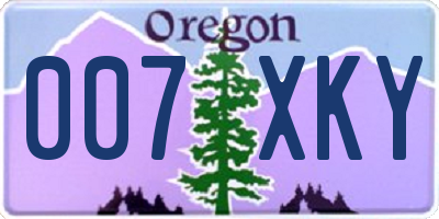 OR license plate 007XKY