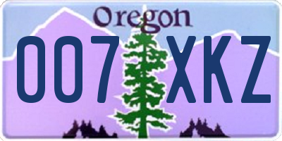 OR license plate 007XKZ