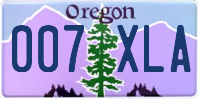 OR license plate 007XLA