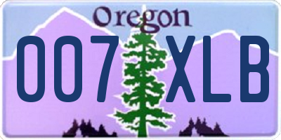 OR license plate 007XLB