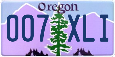 OR license plate 007XLI