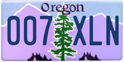 OR license plate 007XLN