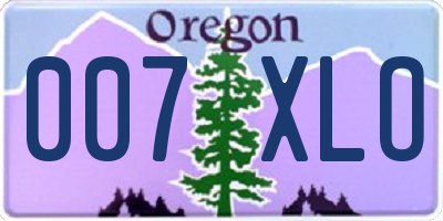 OR license plate 007XLO