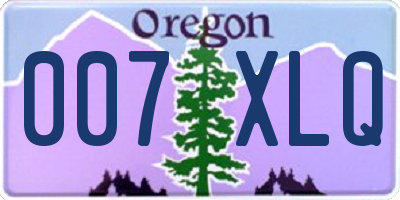 OR license plate 007XLQ