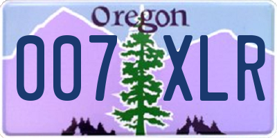 OR license plate 007XLR