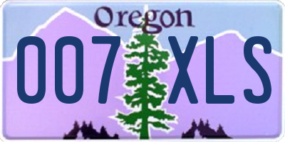 OR license plate 007XLS