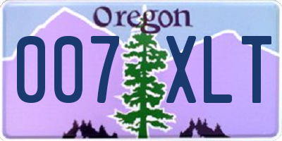 OR license plate 007XLT