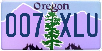 OR license plate 007XLU