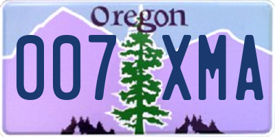 OR license plate 007XMA