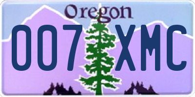 OR license plate 007XMC
