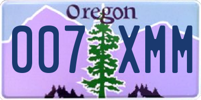 OR license plate 007XMM
