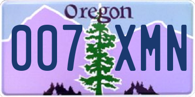OR license plate 007XMN