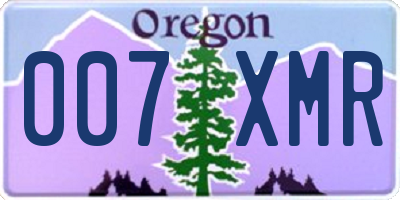 OR license plate 007XMR