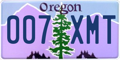 OR license plate 007XMT
