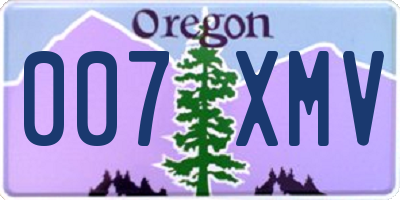 OR license plate 007XMV