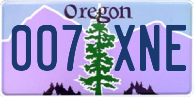 OR license plate 007XNE