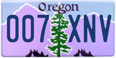 OR license plate 007XNV