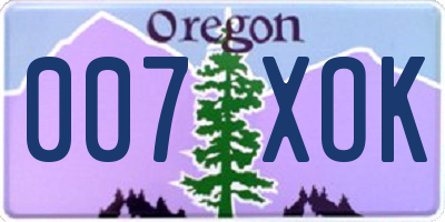 OR license plate 007XOK