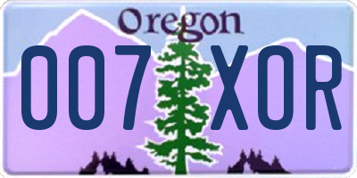 OR license plate 007XOR