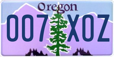 OR license plate 007XOZ