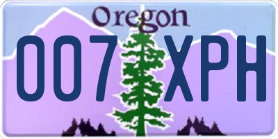 OR license plate 007XPH