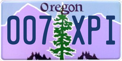 OR license plate 007XPI
