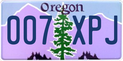 OR license plate 007XPJ