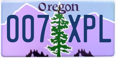 OR license plate 007XPL