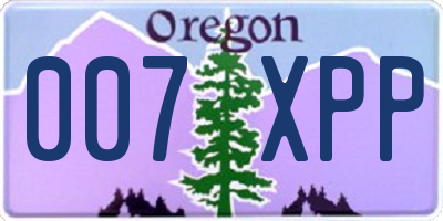 OR license plate 007XPP