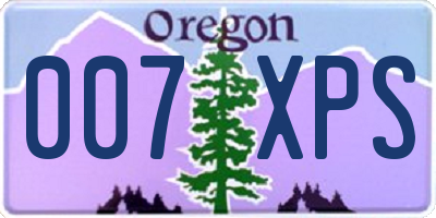 OR license plate 007XPS