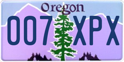 OR license plate 007XPX