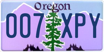 OR license plate 007XPY