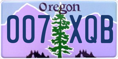 OR license plate 007XQB