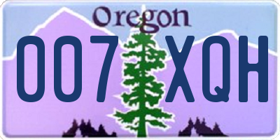 OR license plate 007XQH