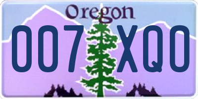 OR license plate 007XQO