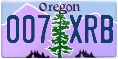 OR license plate 007XRB