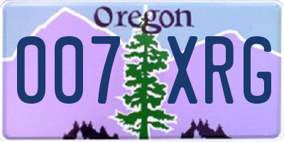 OR license plate 007XRG