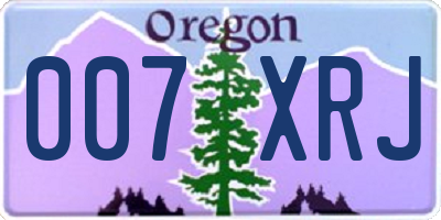 OR license plate 007XRJ