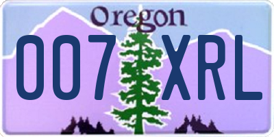 OR license plate 007XRL