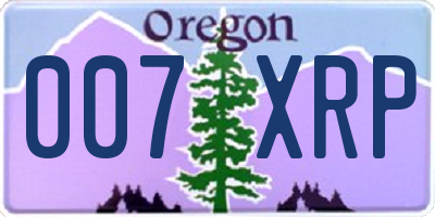 OR license plate 007XRP