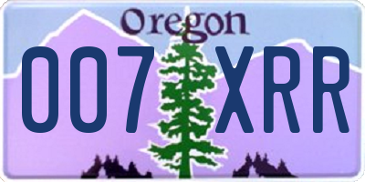 OR license plate 007XRR