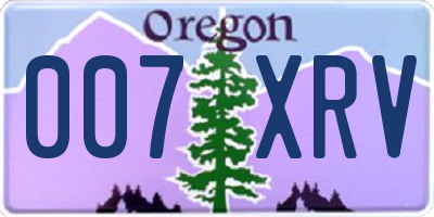 OR license plate 007XRV