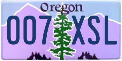 OR license plate 007XSL