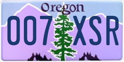 OR license plate 007XSR