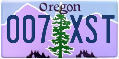 OR license plate 007XST
