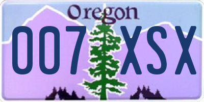 OR license plate 007XSX