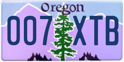 OR license plate 007XTB